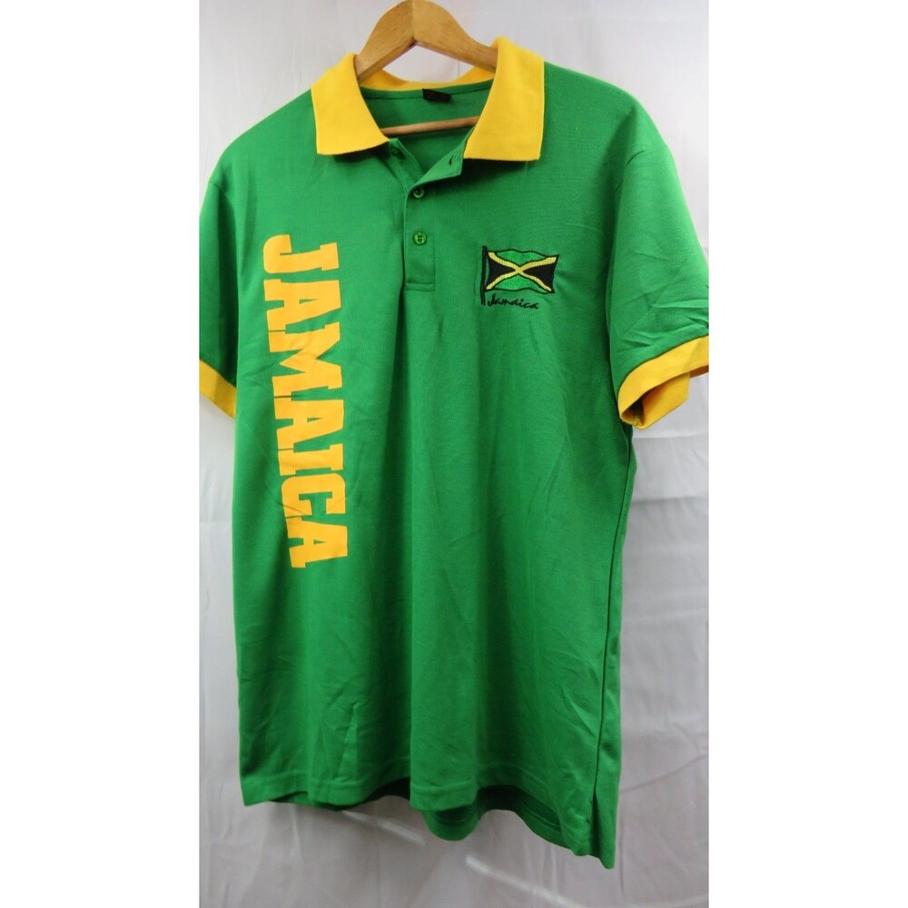 Big Brand JAMAICA Polo SHORT SLEEVE SHIRT Large MENS.